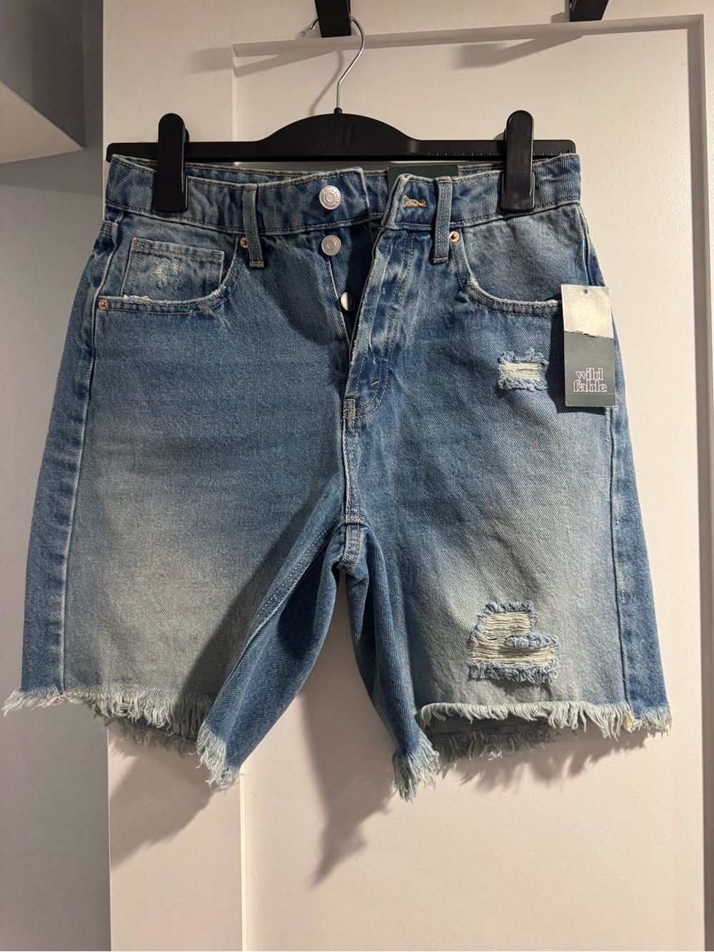 Wild Fable High-Rise Distressed Denim Shorts - Light Blue NWT
